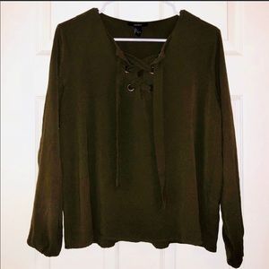 Forever 21 Lace Up Blouse